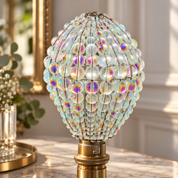 Chandelier Light Newton GLS Bulb Cover Sleeve Aurora Borealis AB Glass Beaded Lampshade Alternative 9