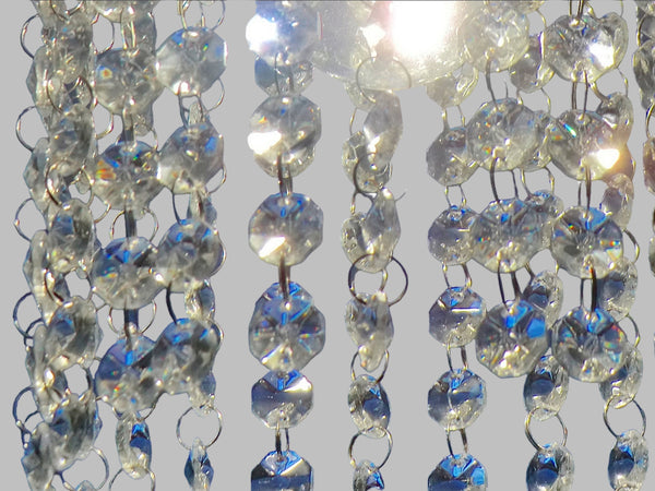 12 Strands Clear 14 mm Octagon Chandelier Drops Glass Crystals 2.4m Garland Beads Droplets