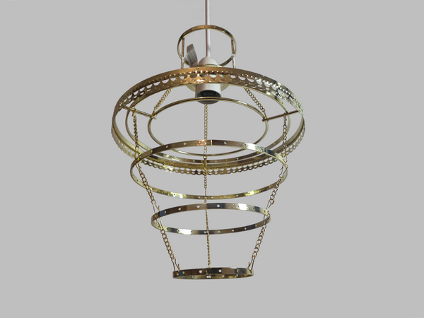 Ornate Brass 4-Tier Chandelier Pendant Frame Make Your Own Unique Light 9" x 12" 8