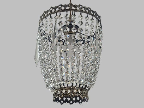 Bronze Two Tier Bag Basket Chandelier Unique Lampshade Pendant Ceiling Light Bespoke 9" x 10" 14