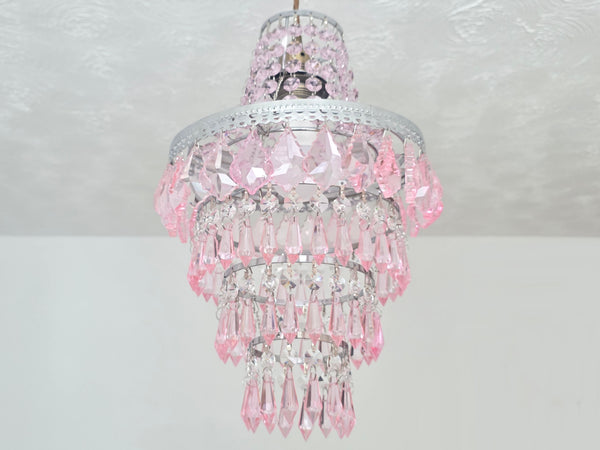 Unique 4-Tier Light Pink Chandelier Ceiling Pendant Lamp 9" x 14" Customizable 16