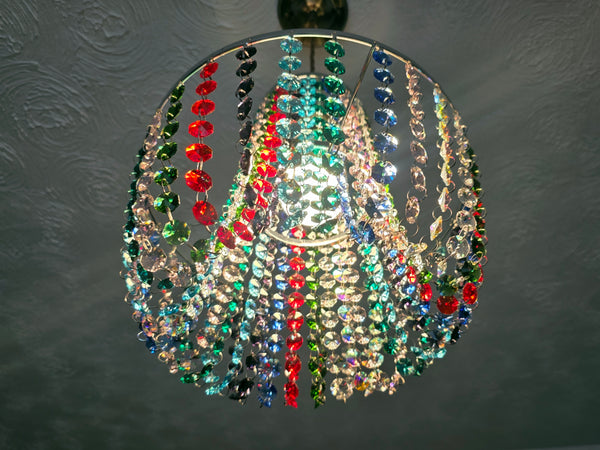 Bespoke 2-Tier Crown Multi Rainbow Chandelier Pendant Ceiling Light Customisable Lamp 11" x 10"