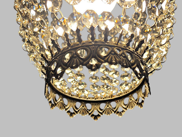 Bronze Two Tier Bag Basket Chandelier Unique Lampshade Pendant Ceiling Light Bespoke 9" x 10" 15
