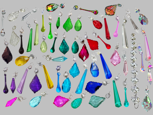 Pick Any 12 Cut Glass Chandelier Crystals Beads Droplets Sun Catcher Decorations Light Parts