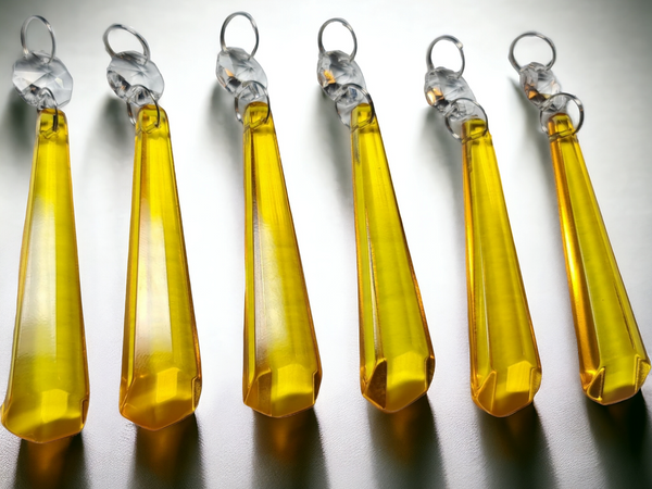 1 Orange Cut Glass Icicles 72 mm 3" UK Chandelier Crystals Drops Beads Droplets Light Parts 2
