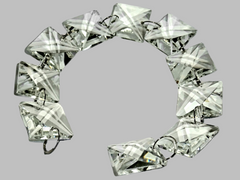 1 Strand 11" Clear 22 mm Chandelier Square Drops Cut Glass Crystals Garlands Beads Droplets
