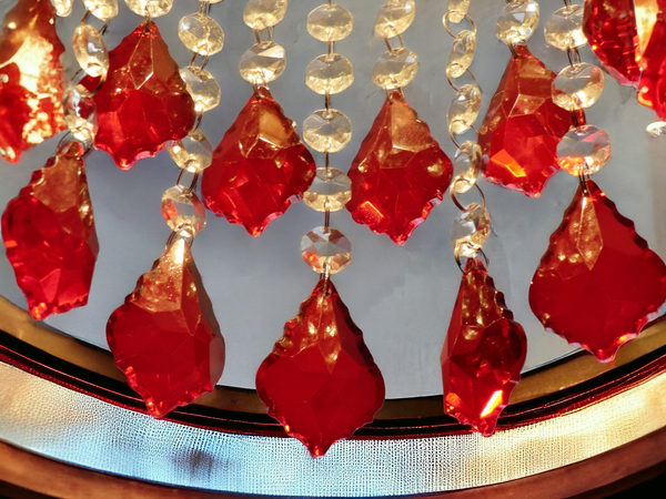 12 Red Leaf 50 mm 2" Chandelier Crystals Drops Beads Droplets Christmas Wedding Decorations 5