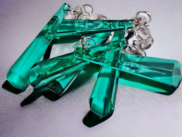 1 Aqua Marine Green Glass Icicles 72 mm 3" UK Chandelier Crystals Drops Beads Droplets Lamp Parts 7