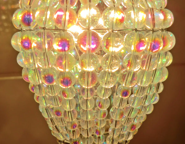 Chandelier Light Newton GLS Bulb Cover Sleeve Aurora Borealis AB Glass Beaded Lampshade Alternative 19