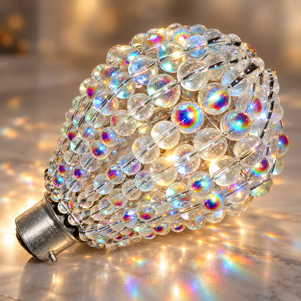 Chandelier Light Newton GLS Bulb Cover Sleeve Aurora Borealis AB Glass Beaded Lampshade Alternative 13