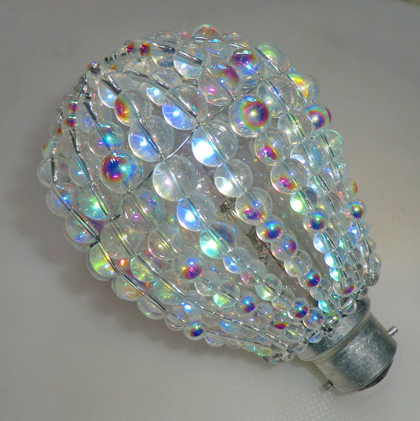 Chandelier Light Newton GLS Bulb Cover Sleeve Aurora Borealis AB Glass Beaded Lampshade Alternative 7