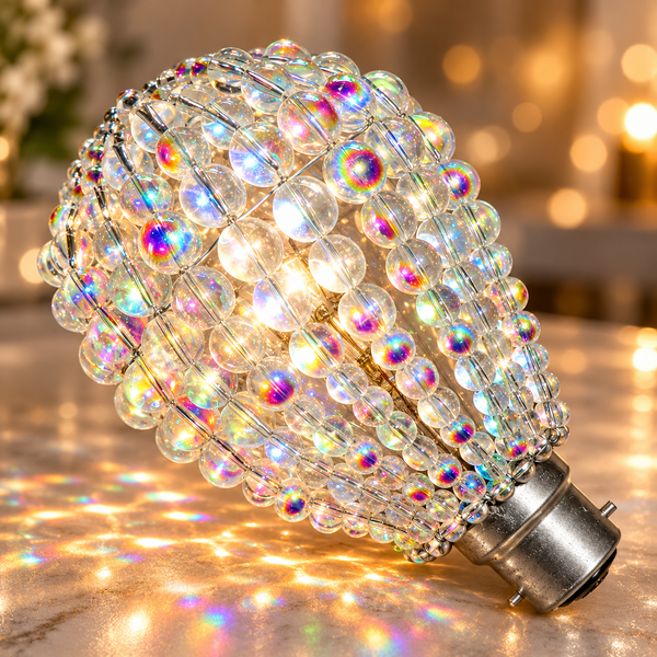 Chandelier Light Newton GLS Bulb Cover Sleeve Aurora Borealis AB Glass Beaded Lampshade Alternative 14