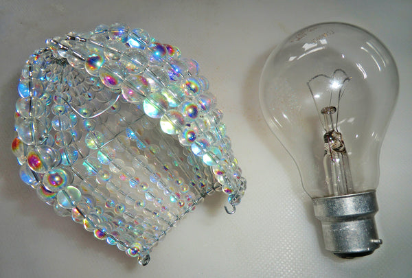 Chandelier Light Newton GLS Bulb Cover Sleeve Aurora Borealis AB Glass Beaded Lampshade Alternative 3