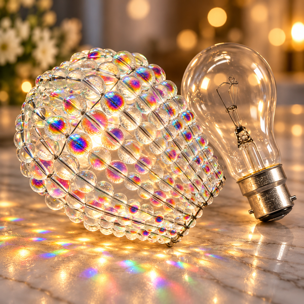 Chandelier Light Newton GLS Bulb Cover Sleeve Aurora Borealis AB Glass Beaded Lampshade Alternative 6