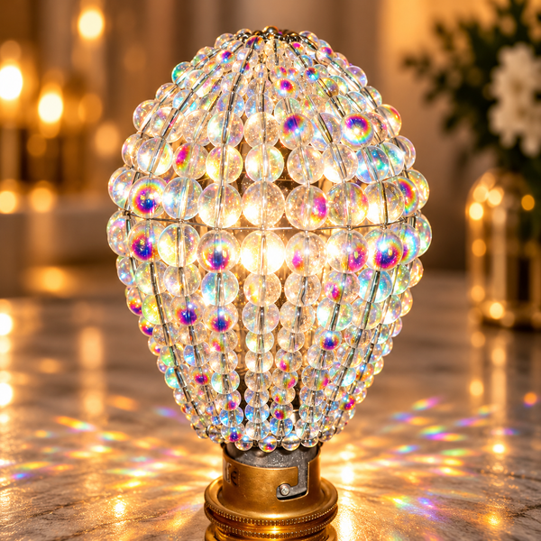 Chandelier Light Newton GLS Bulb Cover Sleeve Aurora Borealis AB Glass Beaded Lampshade Alternative 16