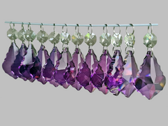 12 Purple Leaf 50 mm 2" Chandelier UK Crystals Beads Droplets Christmas Wedding Decorations