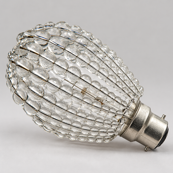 Chandelier Bead Light Bulb Newton Shape GLS Clear Glass Cover Sleeve Lampshade Alternative Beaded 7