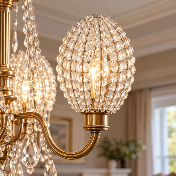 Chandelier Bead Light Bulb Newton Shape GLS Clear Glass Cover Sleeve Lampshade Alternative Beaded 10