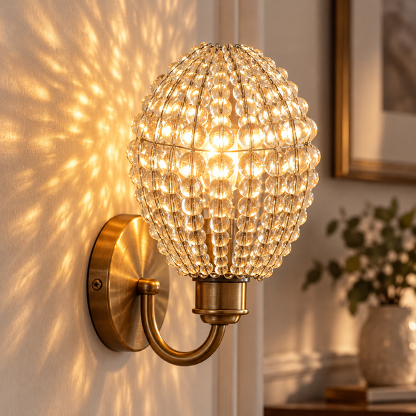Chandelier Bead Light Bulb Newton Shape GLS Clear Glass Cover Sleeve Lampshade Alternative Beaded 12