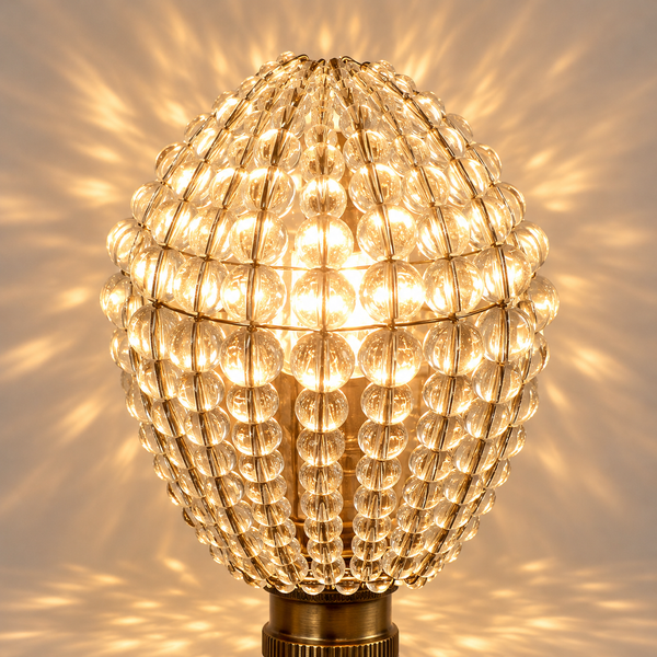 Chandelier Bead Light Bulb Newton Shape GLS Clear Glass Cover Sleeve Lampshade Alternative Beaded 6