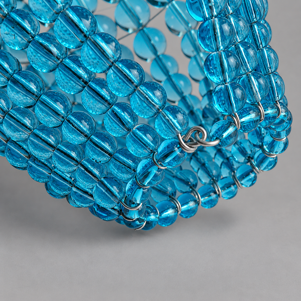 Clearance Flawed Chandelier Bead Light Bulb GLS Teal Blue Glass Cover Sleeve Lampshade Alternative Beaded 4