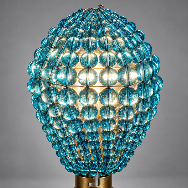 Clearance Flawed Chandelier Bead Light Bulb GLS Teal Blue Glass Cover Sleeve Lampshade Alternative Beaded 10