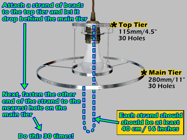 Chrome 2-Tier Crown Chandelier Pendant Frame Make Your Own Unique Light 11" Di 2