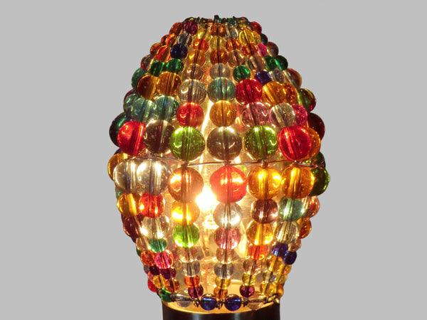 Chandelier Bead Candle Light Bulb Multi Colour Rainbow Glass Cover Sleeve Beaded