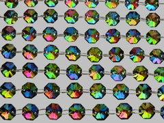 12 Strands Vitrail AB 14mm Octagon Chandelier Drops Glass UK Crystals 2.4m Garland Beads Droplets