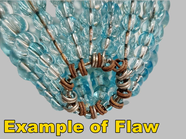 CLEARANCE FLAWED Chandelier Bead Light Bulb GLS Teal Blue Glass Cover Sleeve Lampshade Alternative Beaded