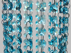 12 Strands Aqua Teal Blue 14mm Octagon Chandelier Drops Glass Crystals 2.4m Garland Beads Droplets