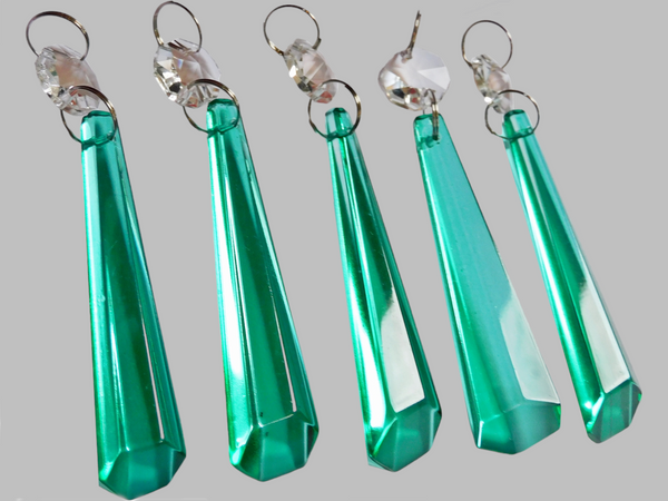 1 Aqua Marine Green Glass Icicles 72 mm 3" UK Chandelier Crystals Drops Beads Droplets Lamp Parts 9