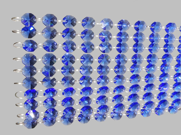 1 Strand 14 mm Cobalt Blue Octagon Chandelier Drops Cut Glass Crystals Garlands Beads Droplets 11