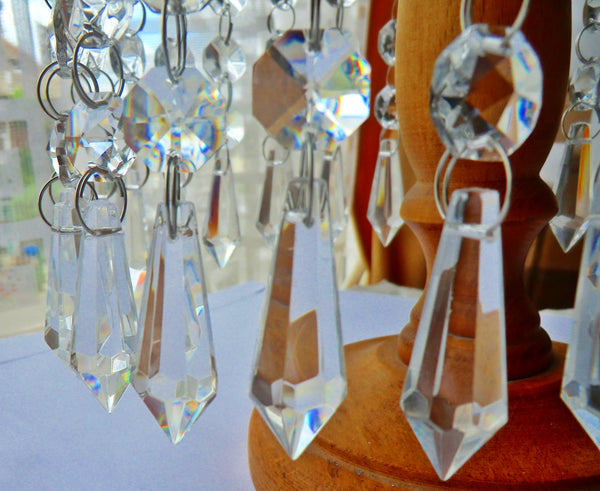 1 Clear Glass Torpedo 37 mm 1.5" Chandelier Crystals Drops Beads Droplets Light Parts