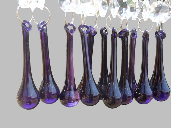 12 Purple Orbs 53 mm 2" Chandelier Crystals Droplets Beads Light Droplets Christmas Tree Decorations