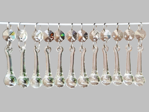 12 Clear Orbs 53 mm 2" Chandelier Crystals Droplets Beads Drops Sun Catcher Decorations 1