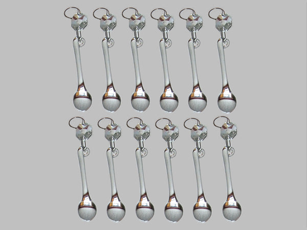 12 Clear Orbs 53 mm 2" Chandelier Crystals Droplets Beads Drops Sun Catcher Decorations colourless