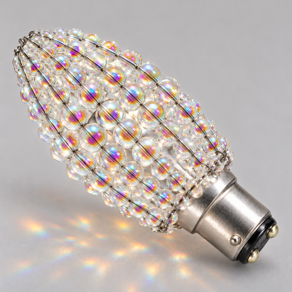 Chandelier Bead Candle Light Bulb Aurora Borealis AB Glass Cover Sleeve Beaded Lampshade Alternative 8