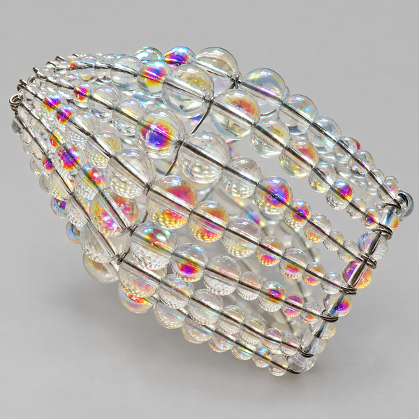 Chandelier Bead Candle Light Bulb Aurora Borealis AB Glass Cover Sleeve Beaded Lampshade Alternative 3