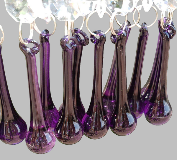 12 Purple Orbs 53 mm 2" Chandelier Crystals Droplets Beads Light Droplets Christmas Tree Decorations