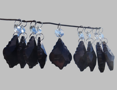12 Black Leaf 50 mm 2" Chandelier Crystals Drops Beads Droplets Wedding Christmas Decorations