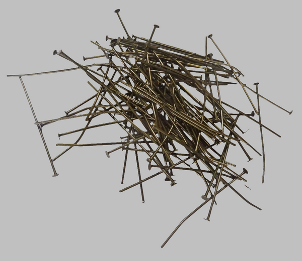 100 x 38 mm 1.5" Headed Pins Antique Brass for Chandelier Links Glass Droplets Crystals Beads Drops