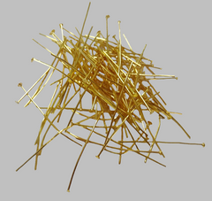 100 x 38 mm 1.5" Headed Pins Brass Gold Chandelier Links Glass Droplets Crystals Beads Drops