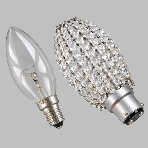 Chandelier Bead Candle Light Bulb Clear Transparent Glass Cover Sleeve Beaded Lampshade Alternative 0