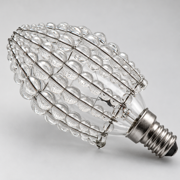 Chandelier Bead Candle Light Bulb Clear Transparent Glass Cover Sleeve Beaded Lampshade Alternative 4