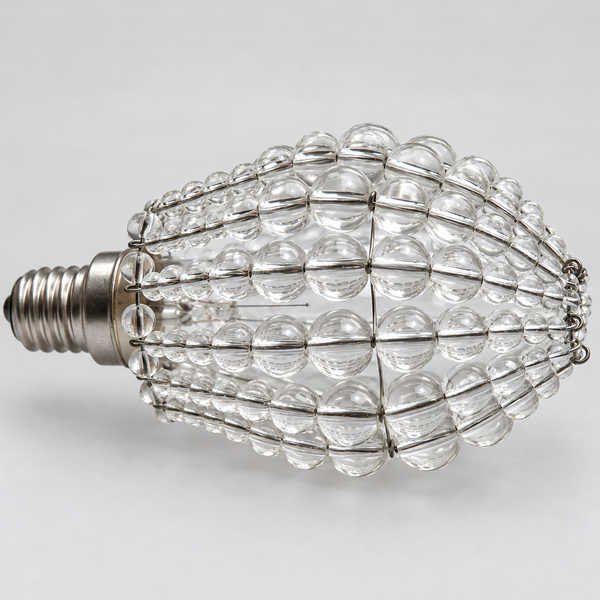 Chandelier Bead Candle Light Bulb Clear Transparent Glass Cover Sleeve Beaded Lampshade Alternative 5