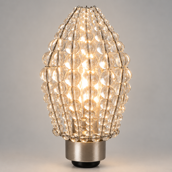 Chandelier Bead Candle Light Bulb Clear Transparent Glass Cover Sleeve Beaded Lampshade Alternative 8