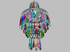 Unique Maximalist 4-Tier Multi Colour Chandelier Ceiling Pendant Light 9" x 15" Customizable