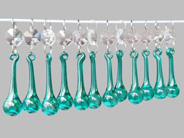 12 Aqua Marine Orbs 53 mm 2" Chandelier Crystals Droplets Beads Drops Christmas Decorations 9