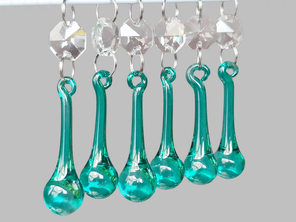 1 Aqua Marine Cut Glass Orbs 53 mm 2" Chandelier UK Crystals Droplets Beads Drops Lamp Light Parts 7
